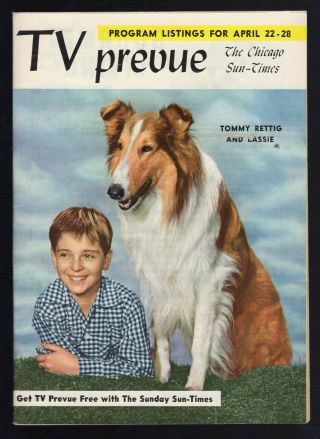 1956 Chicago Tv Prevue Guide Lassie Tommy Rettig Worlds Most Famous Collie Dog