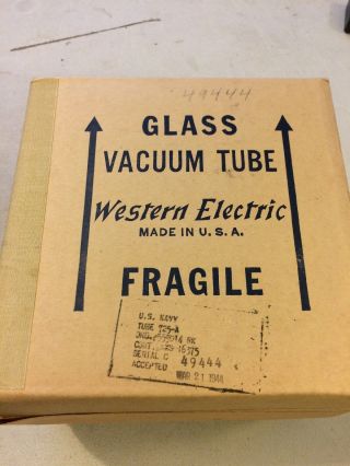 U.  S.  Navy Old Stock Western Electric Vacuum Tube World War 2 Era