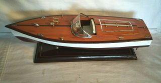 Vintage 20 " Wooden Wood Chris Craft Runabout Speed Boat Display Shelf Desk Model