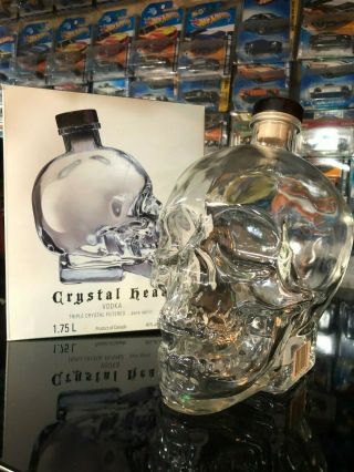 Larger 1.  75l Crystal Head Vodka And Booklet - Empty Full Size Bottle