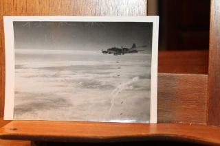 1944 Wwii Us Army Air Force Photo 3 " X5 " 398th Bombard Group B - 17 Dropping Bombs