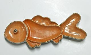 Unusual Old Chinese Porcelain Fish Form Dish With Mark