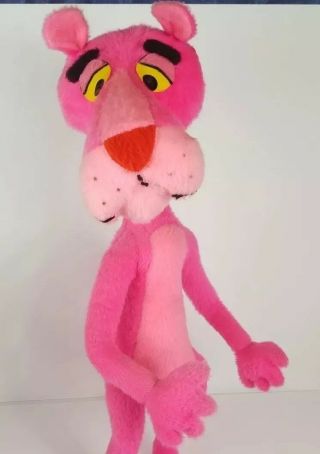 Vintage 1964 Pink Panther Plush Stuffed Animal Large Mighty Star Made In Canada