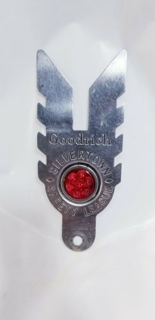 Vintage Goodrich Silvertown Safety League Tires License Plate Topper Bicycle