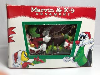 Marvin The Martian & K - 9 Christmas Ornament Warner Brother Vintage 1998 Rare