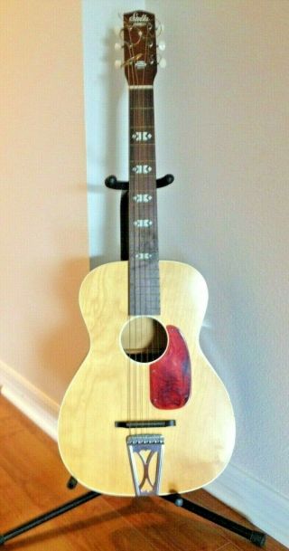 Vintage Stella Harmony Steel Reinforced Neck Acoustic Guitar.  Made In Usa