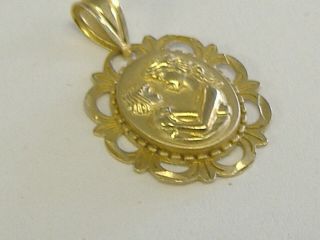 Vintage Solid 14k Gold Mother Child Charm / Medalion