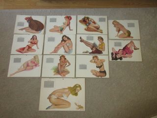 1949 Vintage Al Moore Pin - Up Girls Calendar Pages (full Year)