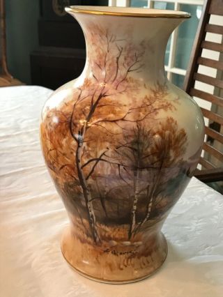 Large Occupied Japan Hand Painted Signed Vase
