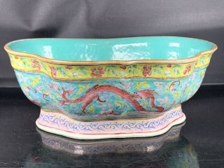 Unusual Antique Chinese Porcelain Famille Rose Bowl 19th Century