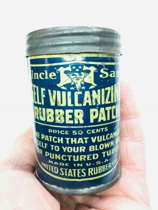 Old Tire Patch Kit Can Self Vulcanizing Rubber Patch Uncle Sam Us Rubber Company