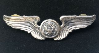 Ww2 Us Army Air Corps Sterling Silver Wings Pilot Air Force Aviation Pin