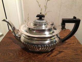 Vintage Silver Plated Half Ribbed Tea Pot