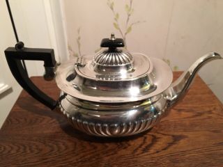Vintage Silver Plated Half Ribbed Tea Pot 2