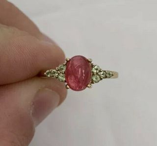 9ct Gold Pink Tourmaline And Citrine Ring