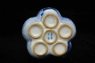 Rare Large Old Chinese Blue And White Five Tubes Porcelain Vase " Kangxi " Marked