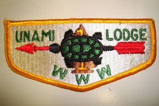 Oa Unami Lodge 1 Cradle Liberty Council Scout Patch Turtle Yellow Service Flap