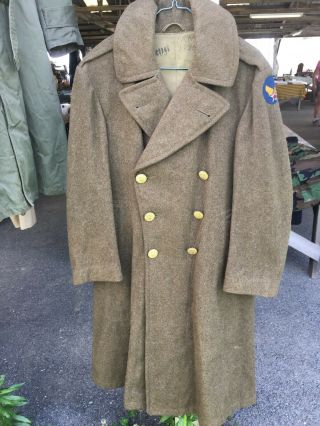 Vintage Ww Ii Era U S Military Army Air Forces Wool Trench Coat W Brass Buttons