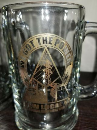 Set Of 4 Ibew Electrical Workers Union Local 42 " We Got The Power " Heavy Mugs