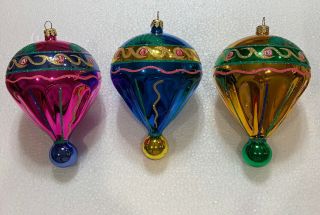 Christopher Radko Set Of Three Fantasia Ornaments In Radko Box