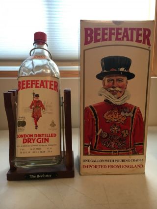 One Gallon Beefeater Gin Bottle And Pouring Cradle England