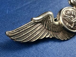 WW2 US ARMY AIR CORPS Sterling Silver Wings Air Crew Pilot Air Force Aviation 2