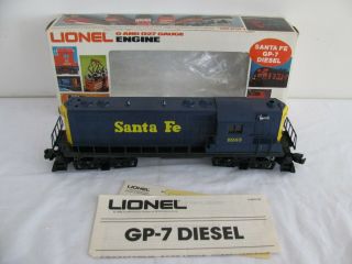 Vintage Lionel Trains O/o - 27 Gauge Santa Fe Gp - 7 Diesel Locomotive 6 - 8263 Vg