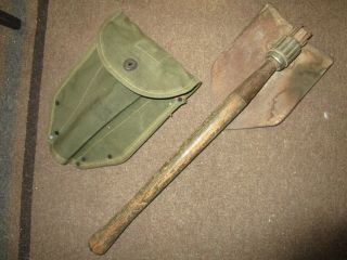 1943i Us Army Ames Folding Shovel With 1944 1st Pattern Cover