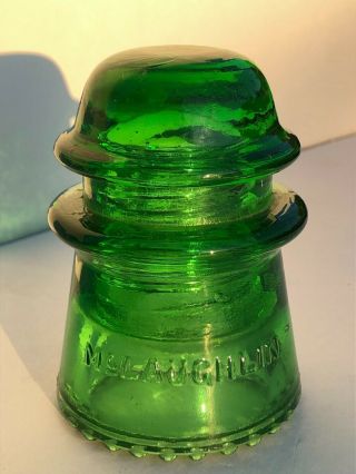 Mclaughlin Glass Insulator 7 - Up Green Cd 122 No.  16