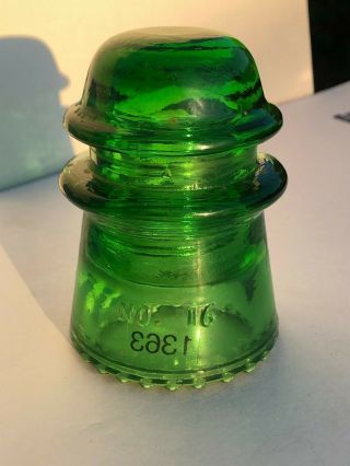 McLaughlin Glass Insulator 7 - up Green cd 122 No.  16 2