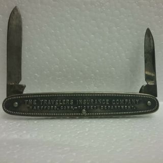 Vintage Travelers Insurance Advertising Pocketknife 1900 