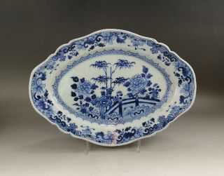 A Very Fine Chinese 18c Blue&white Garden Platter - Qianlong