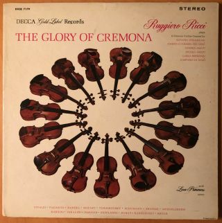 Ruggiero Ricci The Glory Of Cremona Decca Gold Stereo W/ 45 Rpm Single Rare
