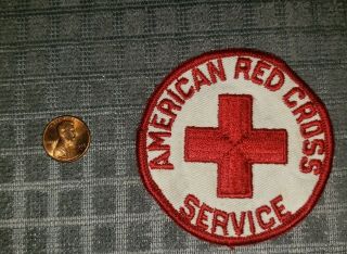 American Red Cross Service Patch Wwii Ww2 Twill World War 2 Era