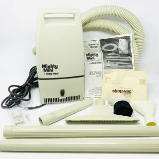 Mighty Mini By Shop Vac M100 Vtg Vaccum Cleaner & Attachments Made In Usa