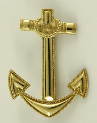 Vintage Military Uniform Insignia Us Navy Rotc Anchor Badge 1/20 10kt Gf Pin