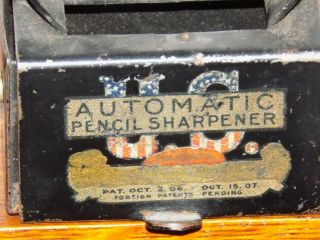 US Automatic Pencil Sharpener Patent Oct.  1907 - 1907 2