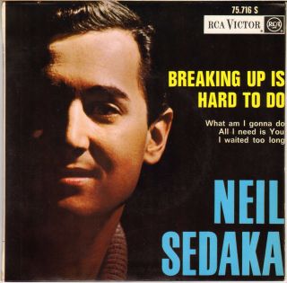 Neil Sedaka " Breaking Up Is Hard To Do " French 1962 Ep Rca 75 716