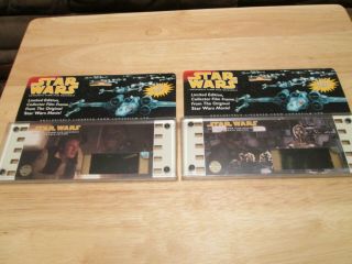 2 Star Wars 70mm Film Frame Cels Han Solo And Chewbacca Editions