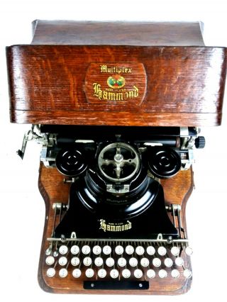 Vintage 1913 Hammond Multiplex Typewriter Oak