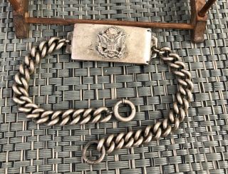 Ww2 United States Military Sterling Silver Named Id Locket Bracelet