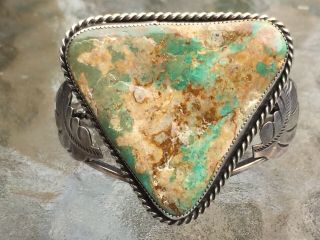Vintage Native American Navajo Turquoise Sterling Cuff Bracelet