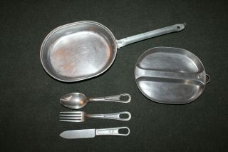 Ww2 U.  S.  Army M1910 Two Piece Mess Kit,  1944 Dated,  Complete Set