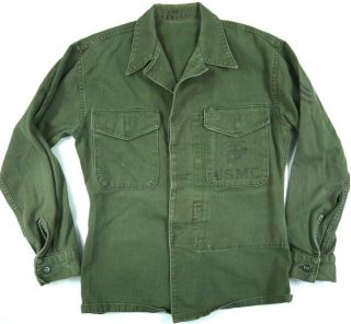 Vintage Military Usmc Hbt Shirt/jacket Us Marine Corps Army Ww2 Wwii Korea Sz 40
