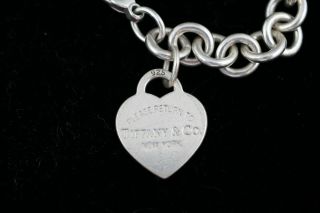 Vintage Return To Tiffany & Co.  Heart Tag Charm Bracelet 7.  5” Pre - Owned 3
