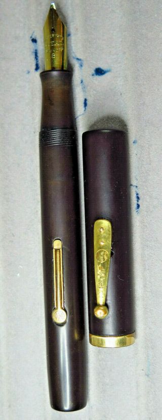 Waterman 58 Black Hard Rubber Lever Filled Fountain Pen W/ Gold Trim Restored