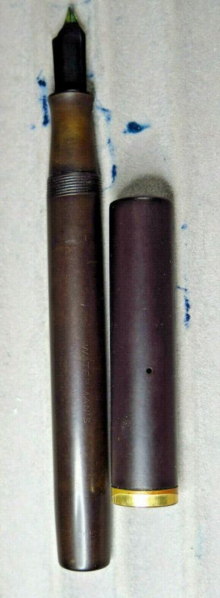 Waterman 58 Black Hard Rubber Lever Filled Fountain Pen W/ Gold Trim Restored 2