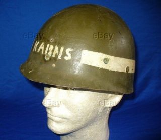 M1 Pot Helmet Liner Ww2 Id Named Karns Capac Westinghouse Wwii Usgi Soldier Army