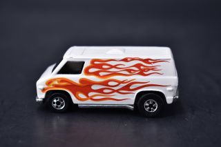 Vintage Hot Wheels White Van with Flames 1974 Hong Kong Blackwalls 3