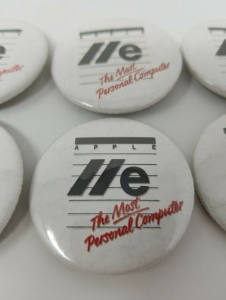 Vintage 80s Apple ii 2e The Most Personal Computer Employee Button Pin Steve Job 2